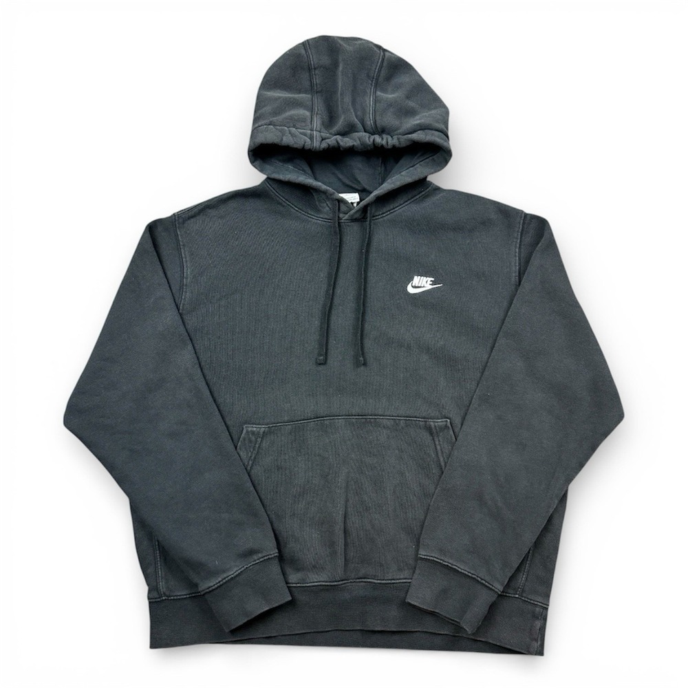 Nike Club Fleece Hoodie Men's Large Black Boxy Fit Workout Gym Sportswear